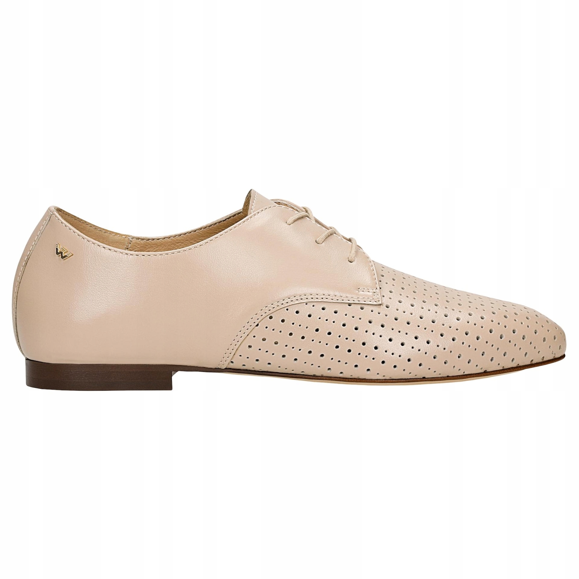 Béžové dámské šněrovací polobotky z přírodní kůže vel. 40