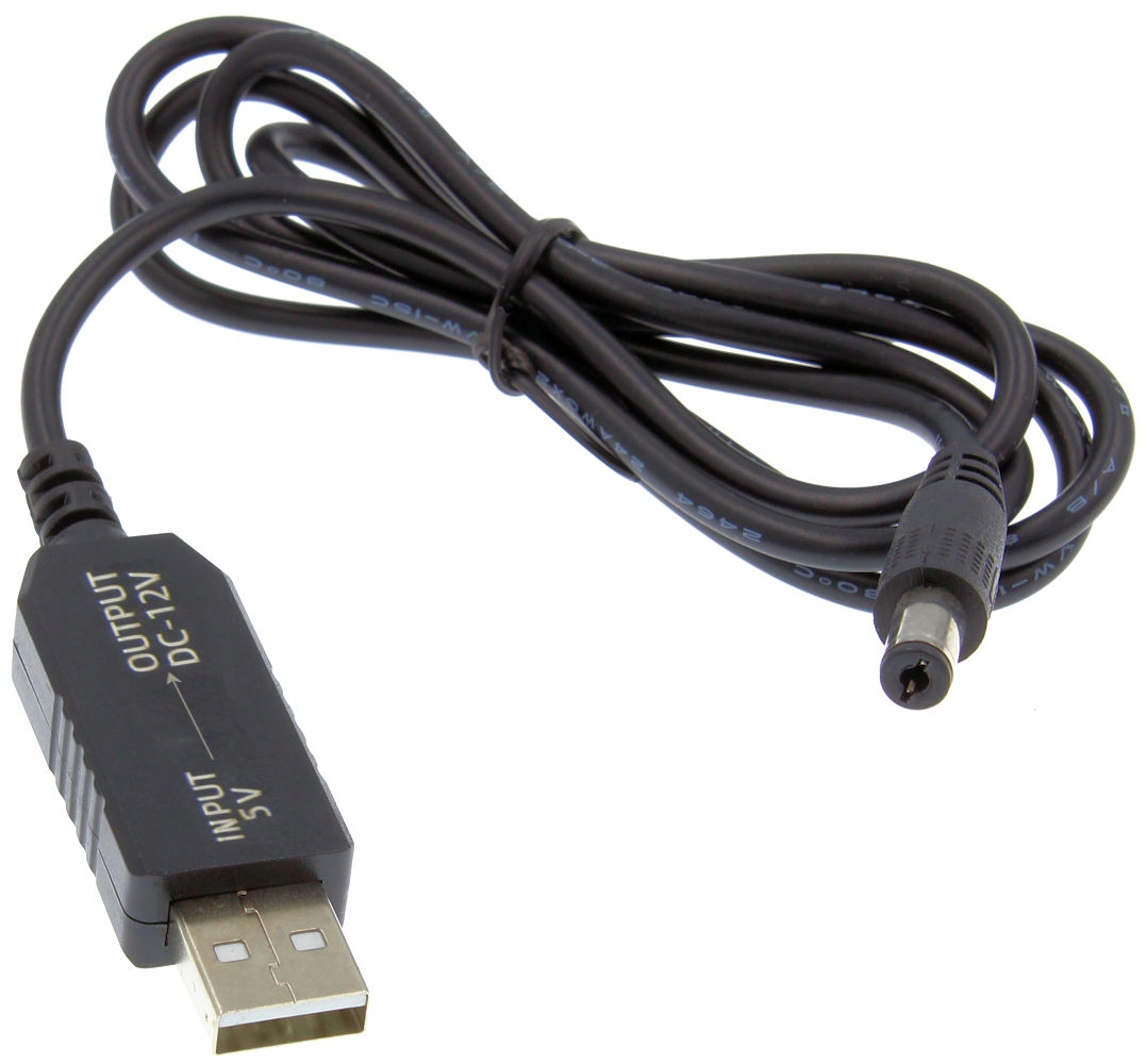 

Kabel Przetwornica Usb Wtyczka DC 2.1x5.5mm 5V-12V