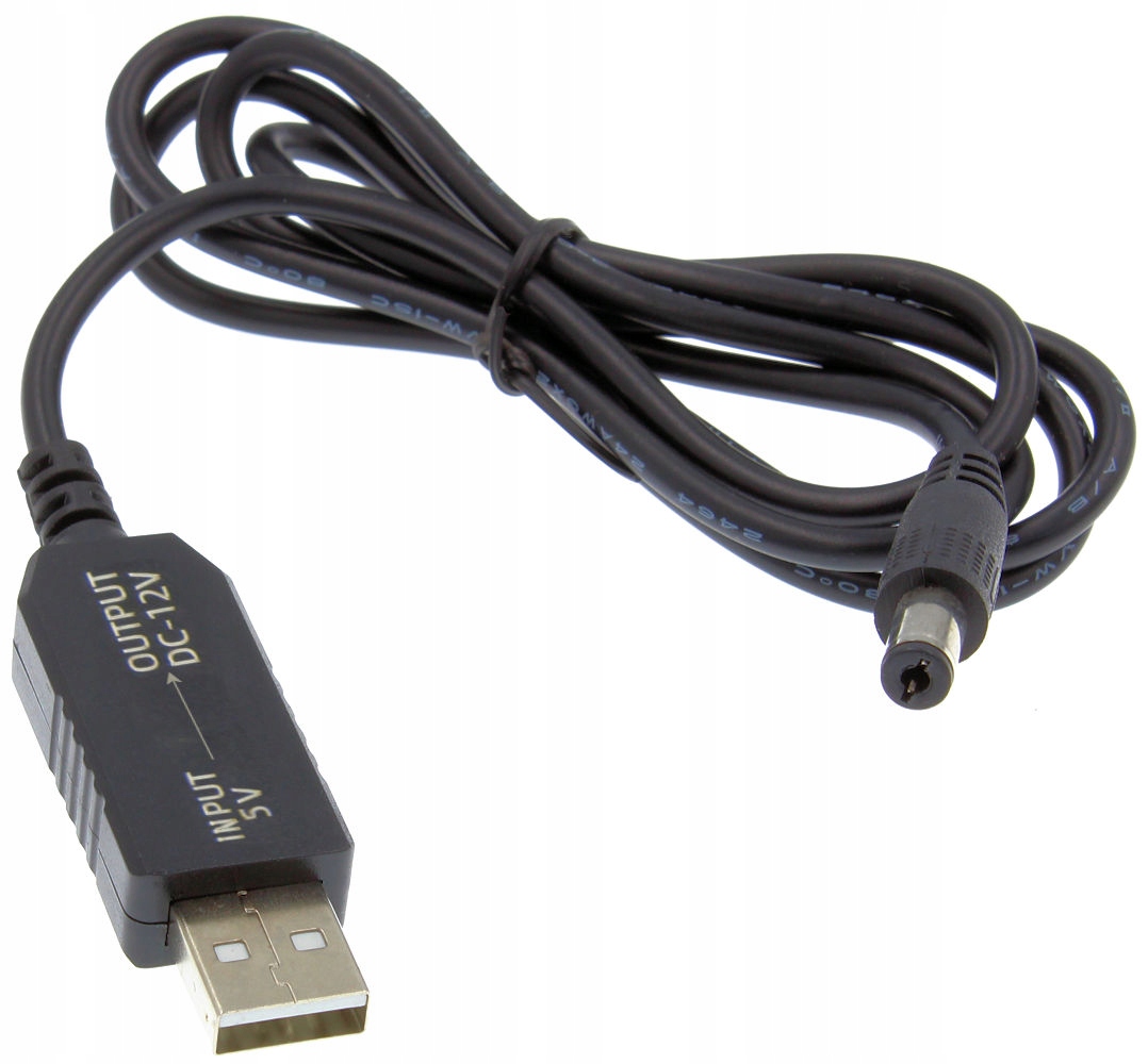 Kabel Przetwornica USB Wtyczka DC 2.1x5.5mm 5V-12V - Sklep, Opinie