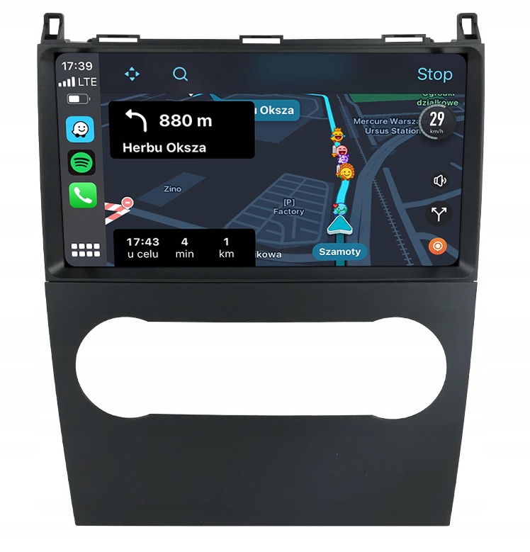 Mercedes w169 A160 A180 A200 A220 Radio Nawigacja Android Carplay Mapy