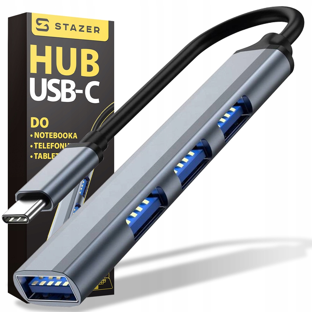 Adapter Rodzielacz Rozgałęźnik Przejściówka Splitter Usb-c 3.1 Otg 4x Usb-a
