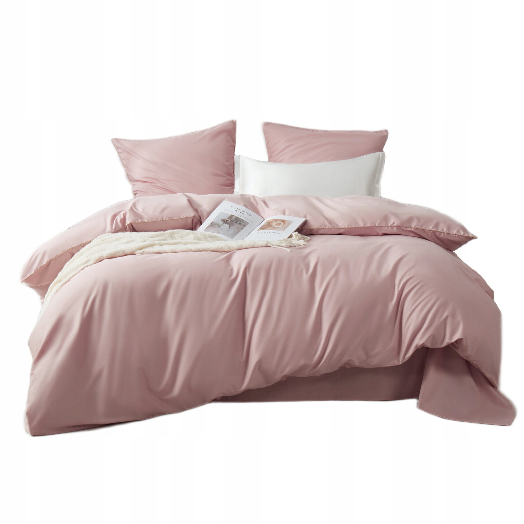 Posteľná Bielizeň bavlnená saténová Queen Premium 220x200 púdrová so zlatou lemovkou