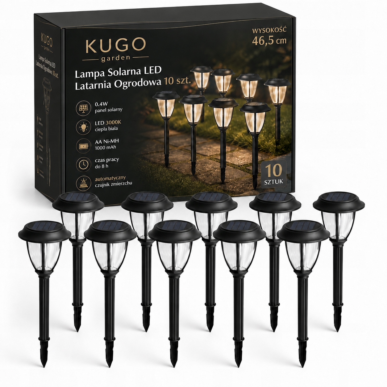 Sada lamp Solární Lampa Led Zahradní lucerna Zapichovací sloupek 10 Ks 46,5cm
