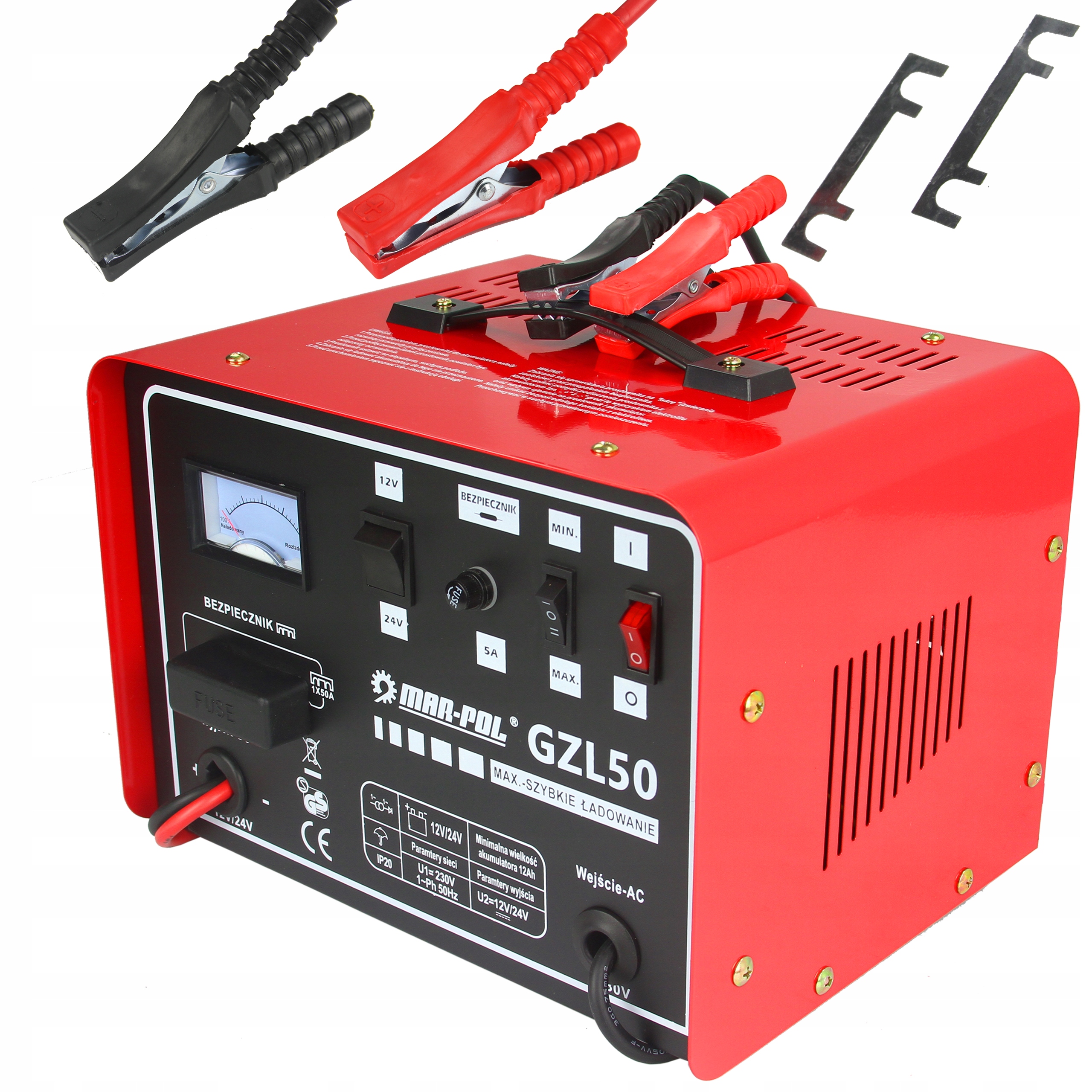 PROSTOWNIK SAMOCHODOWY DO AKUMULATORÓW 12V / 24V