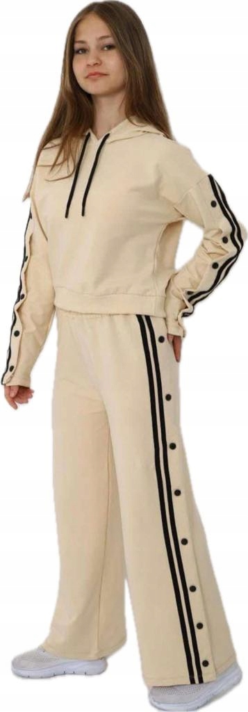 Dres Komplet Szerokie Spodnie, Bluza Krótki Stan Z Guzikami Lampas 122-128