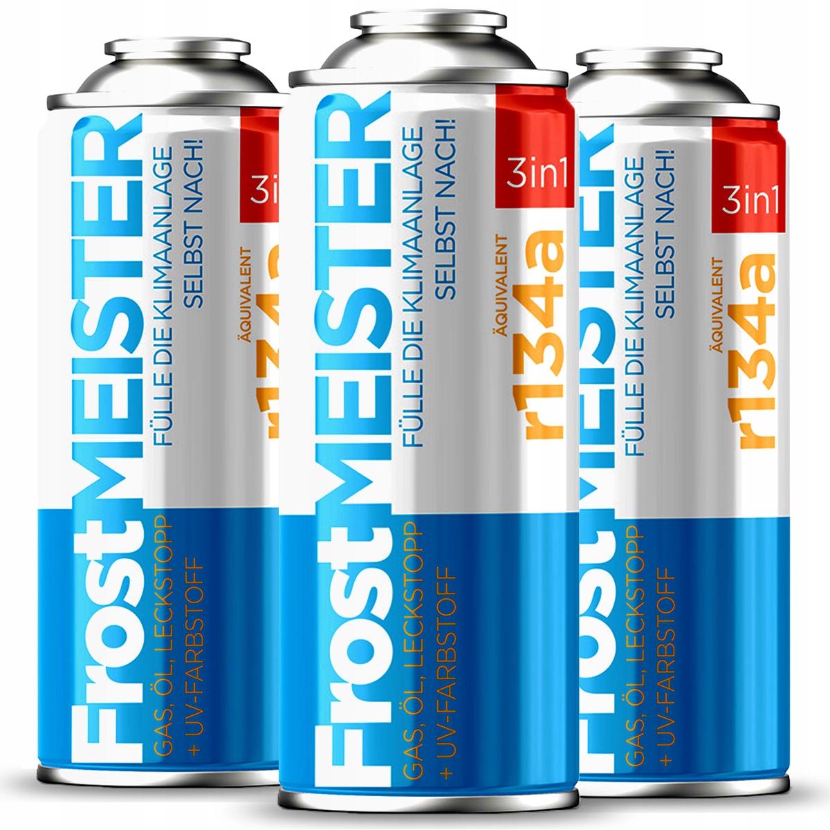 Frostmeister 3v1 400ml 3x Plechovka R134a Gaz Klimatizace chladivo