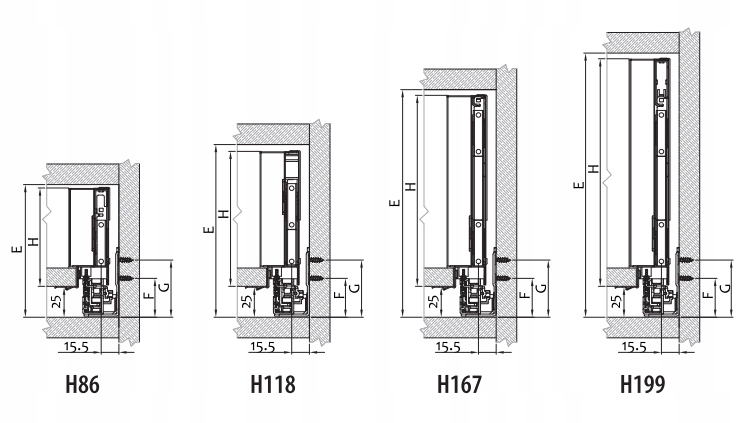 Szuflada REJS Ultra Box H-118 L- 300 BIAŁA Głębokość mebla 30 cm