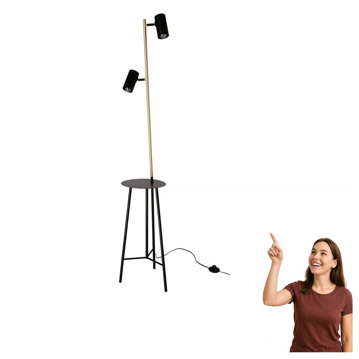 Stojacia lampa s poličkou Perret 52-00019 Candellux