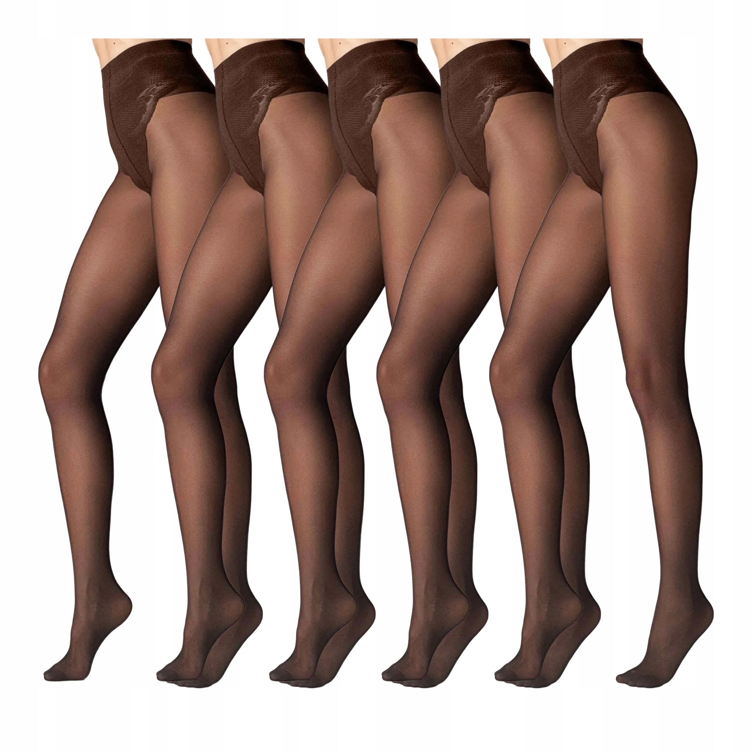 5 párů Punčocháče s modelovací kalhotkovou částí 5 x Káva 5-XL