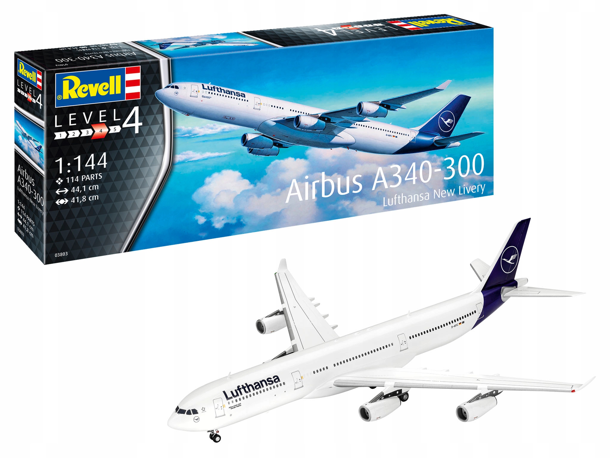 Revell Letadlo 1/144 A340-300 Lufthansa New Livery 03803