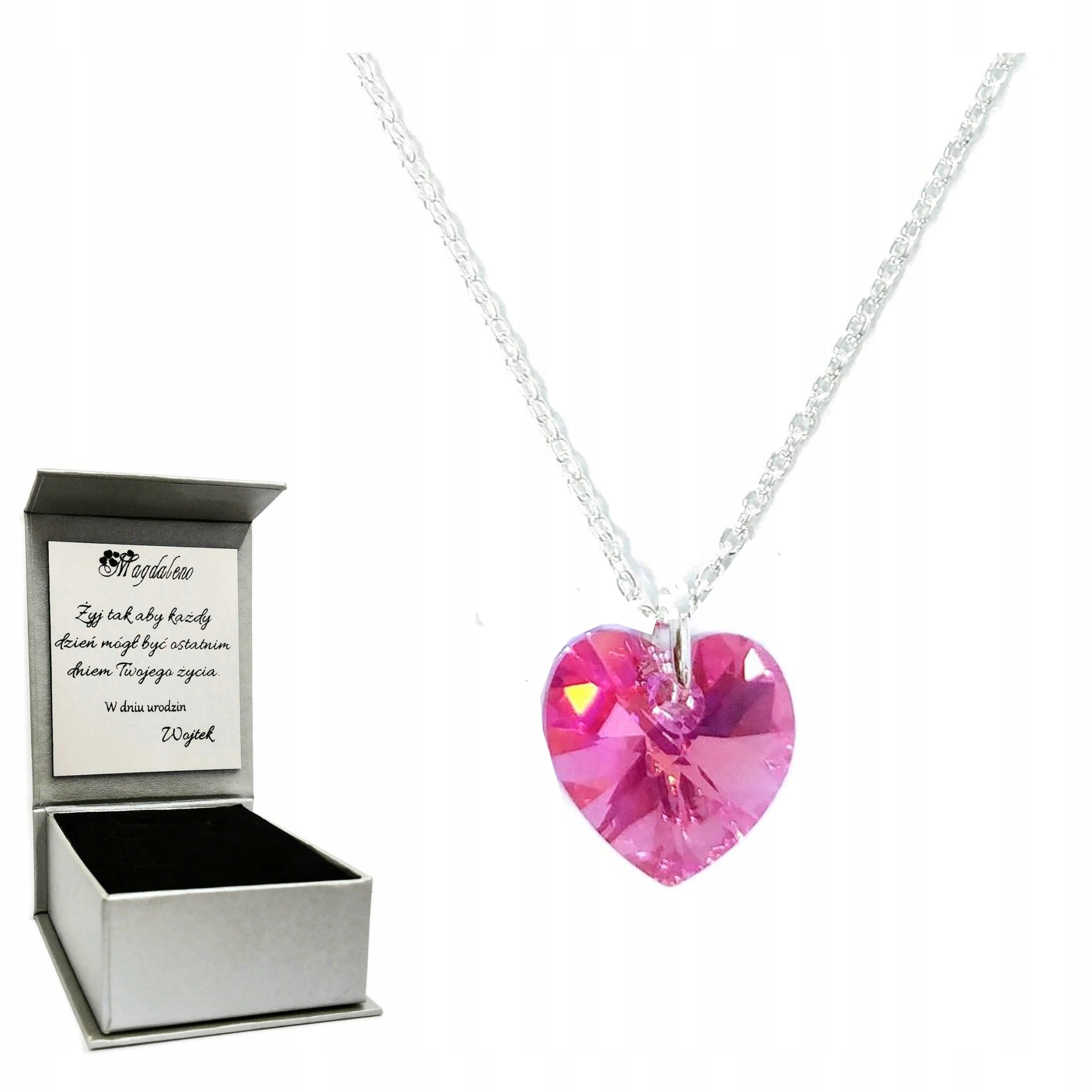 

Naszyjnik Serce Swarovski Srebro 925 Grawer