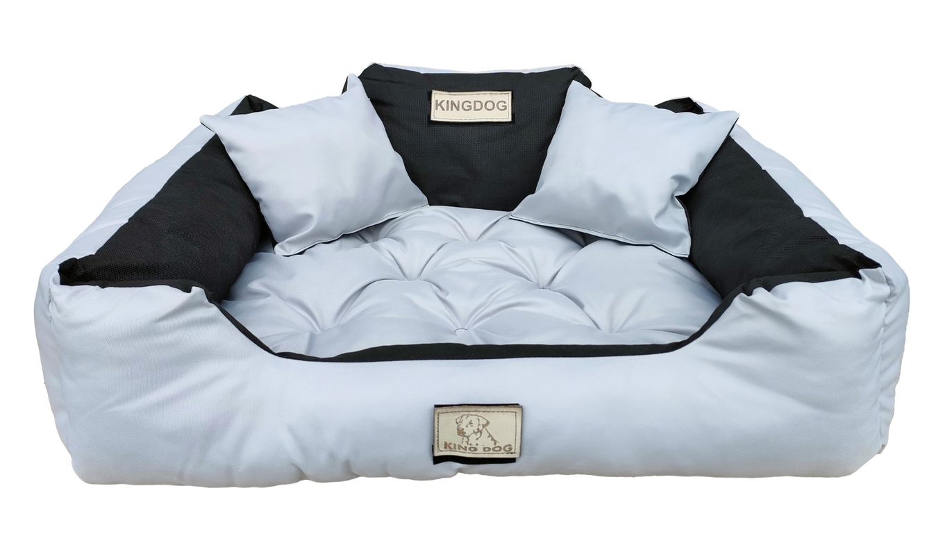 Levně Pelíšek Kotec Šedo-černá Vel 75 x 65 cm pro psa.