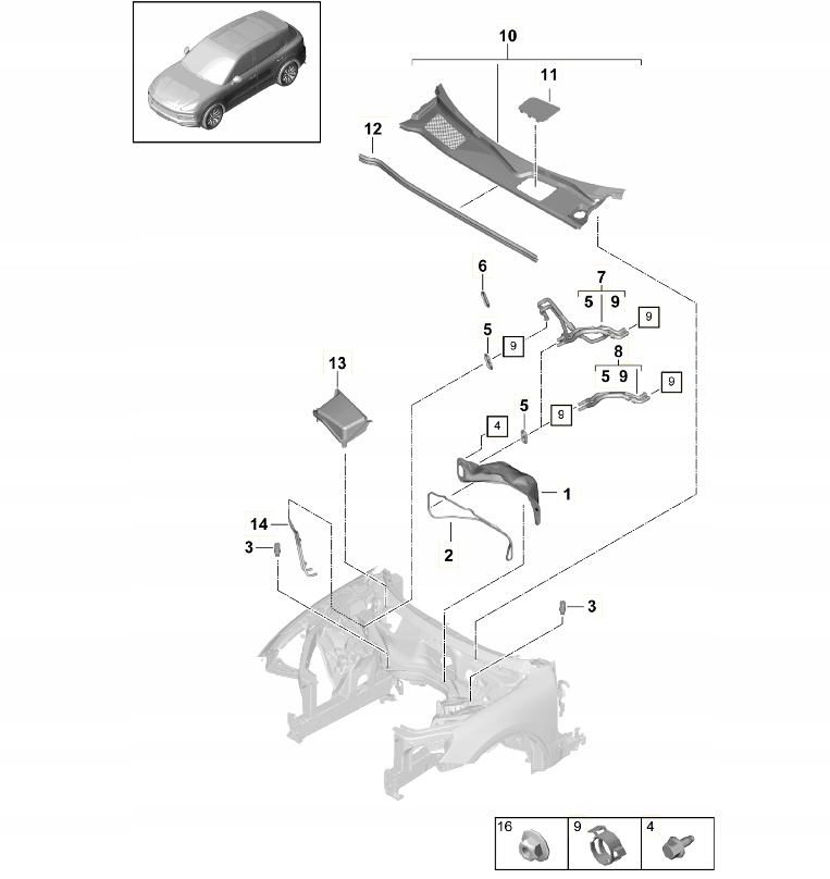 Osłona podszybia PORSCHE CAYENNE 9Y1819401C1E0