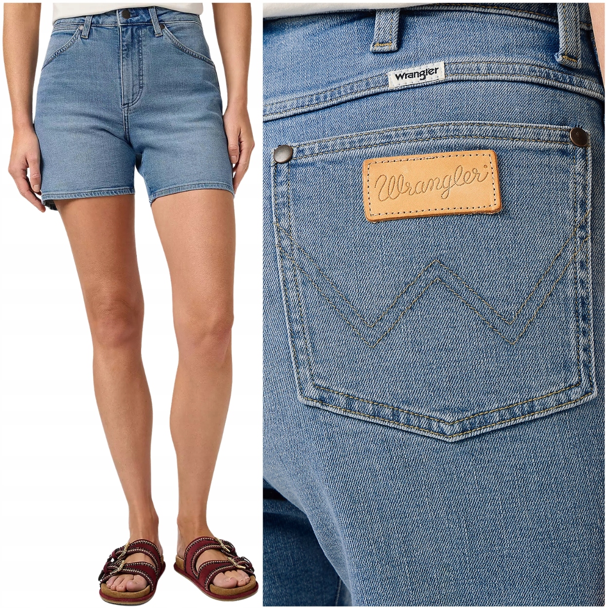 Wrangler Cowboy Short 5 Inch vysoké dámské kraťasy krátké kraťasy W28