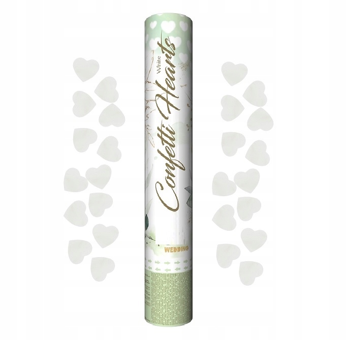 

Tuba strzelająca konfetti Płatki Róż białe 60 cm
