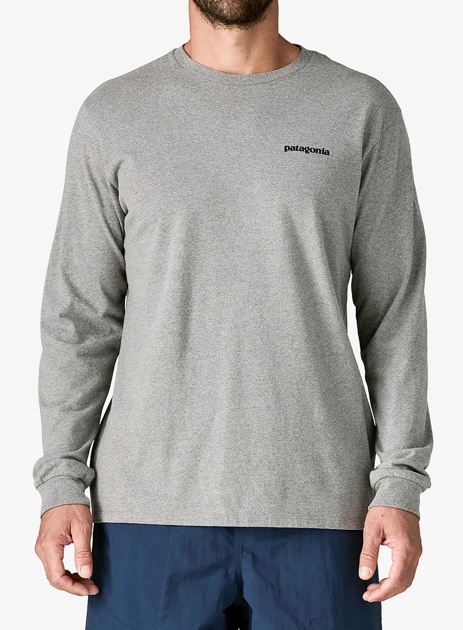 Mikina bez kapuce Patagonia L/s P-6 Logo Responsibili-Tee gravel S