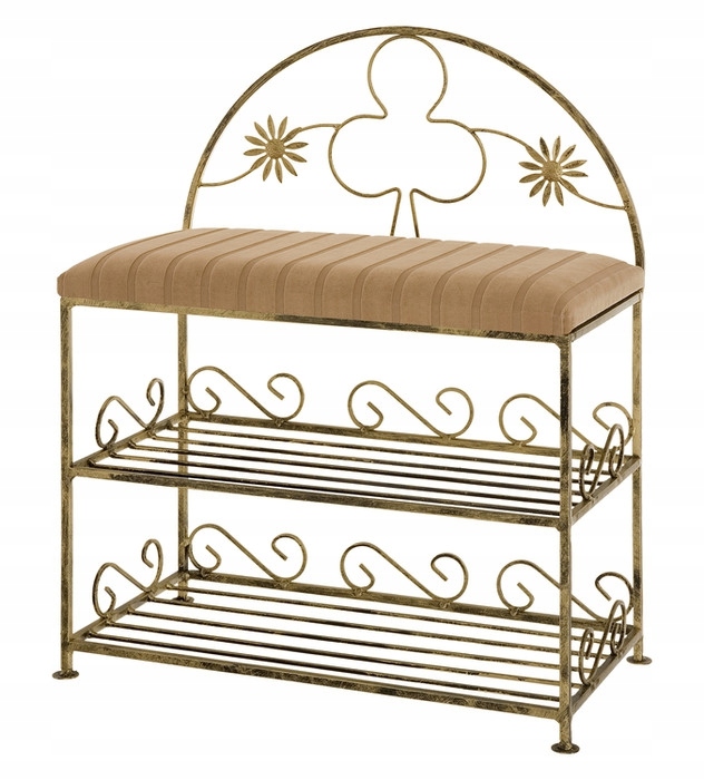 Czarna PÓŁKA na Buty z Miękkim siedziskiem 70cm