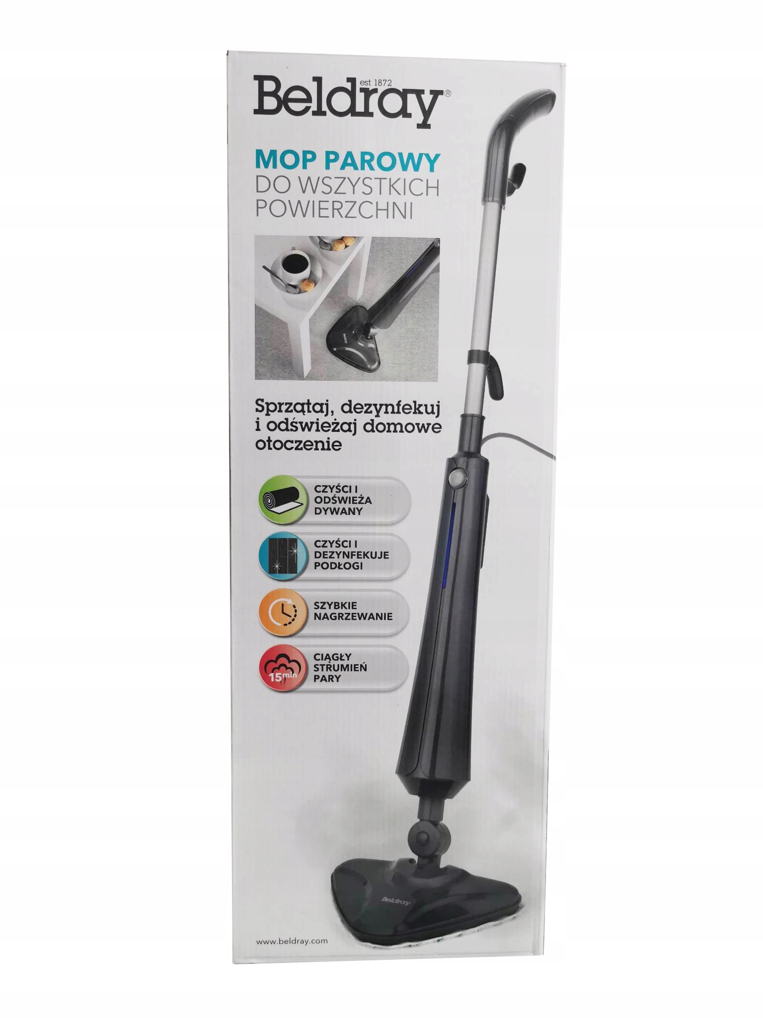 Mop parowy DYWANY PODŁOGI Beldray 1300 W / 350 ml
