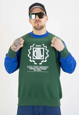 Mikina Diil Bez Kapuce dvojitým vavřínem, chrpově zelená