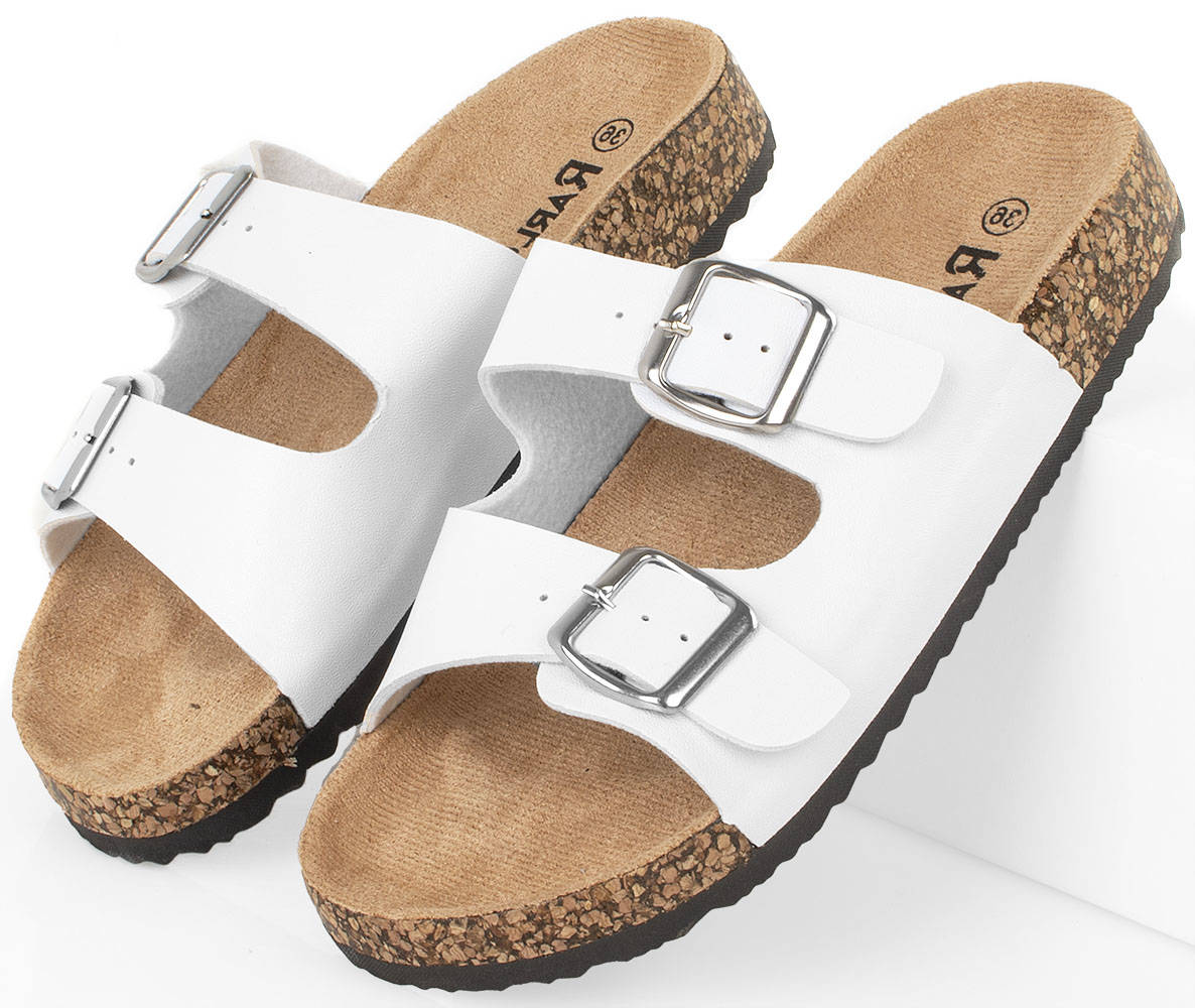 KLAPKI Z KLAMRAMI PASKI EKOSKÓRA BIAŁE 36 Kod producenta RS-69-WHITE-36