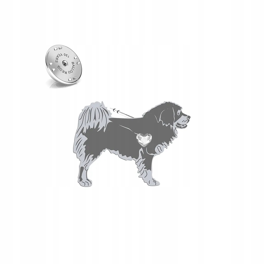 Odznak Stříbro 925 s psem Tibetan Mastiff Dárek Žena Dedikace