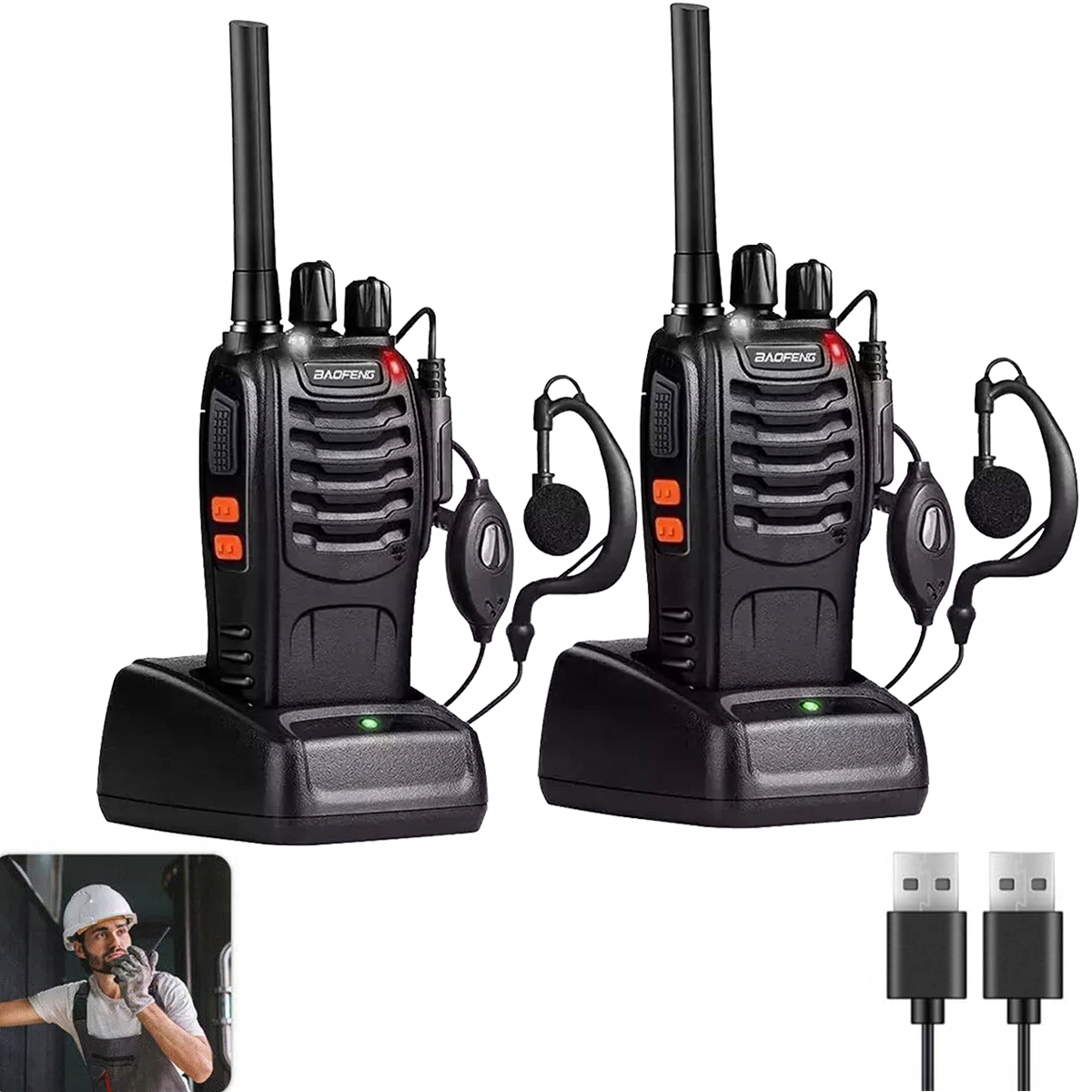 Krótkofalówka Walkie Talkie Baofeng BF-88E Pmr Duży Zasięg Radiotelefo 2SZT