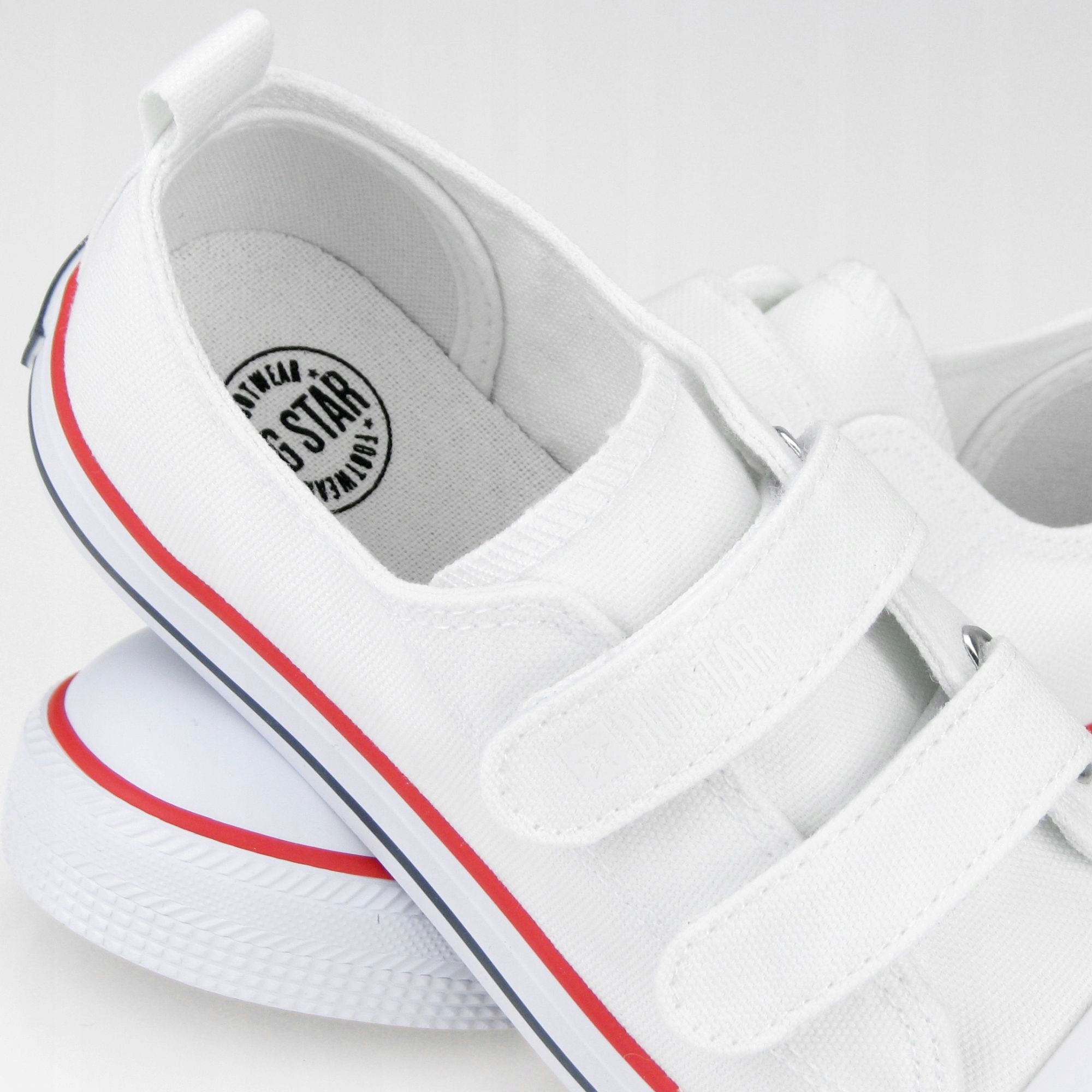 TRAMPKI na rzepy buty DZIECIĘCE szkolne do szkoły BIG STAR OO374009 33 Kolor biały