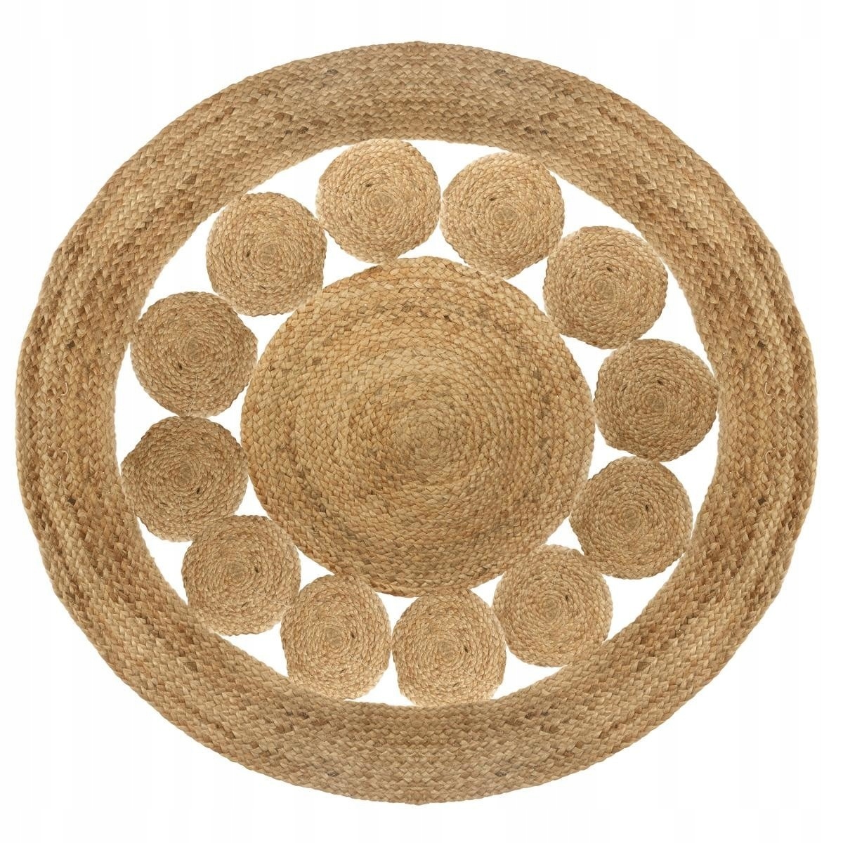 

Dywan Boho Dywanik Pleciony Z Juty Etno Wzór 120cm