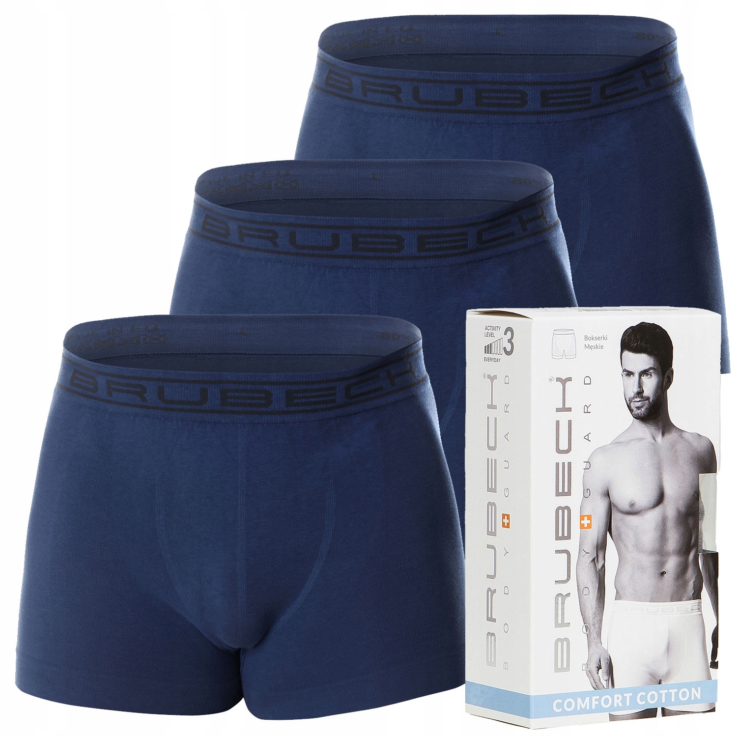 

Majtki Bokserki Męskie Bawełna Cotton Brubeck x3