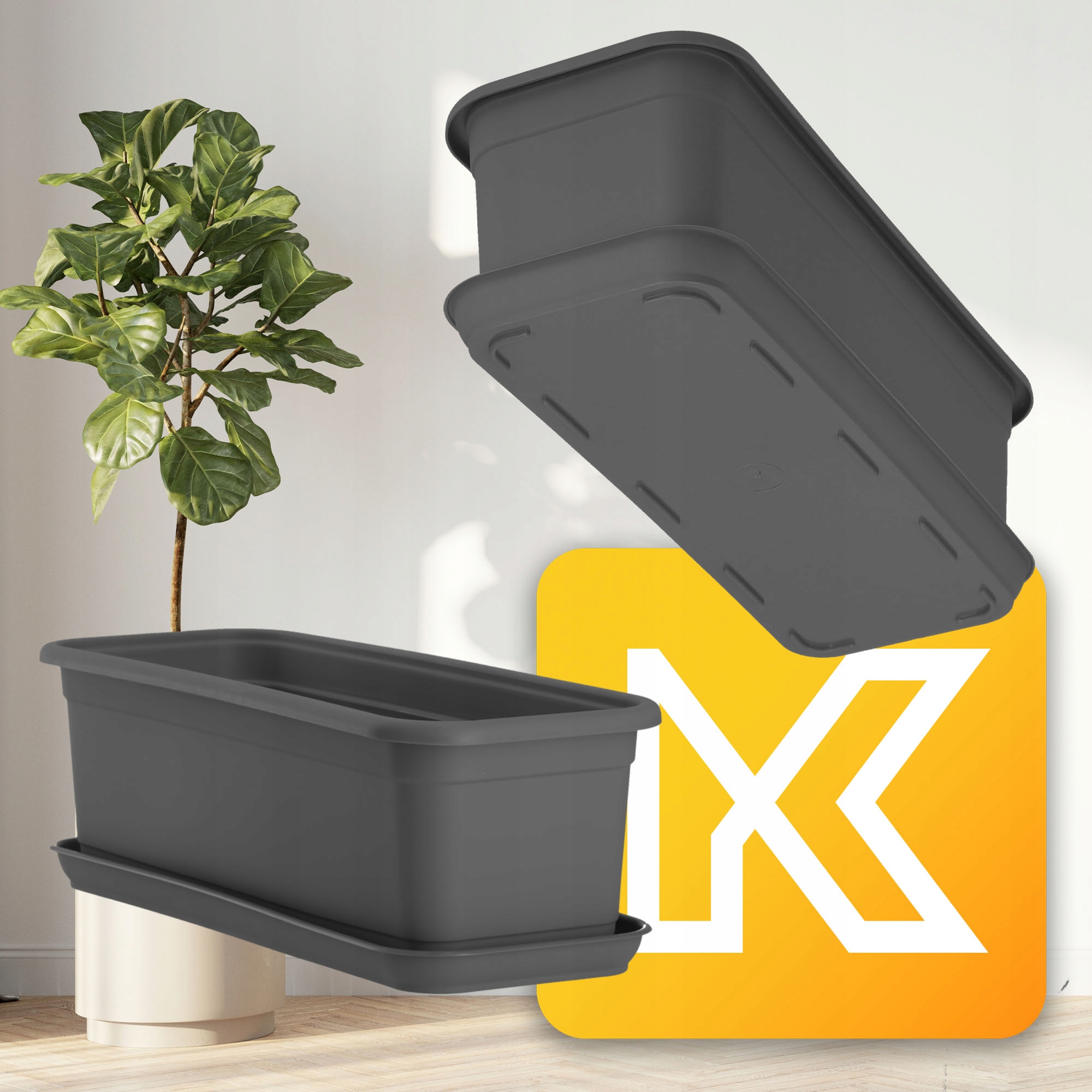 SKRZYNKA BALKONOWA DONICZKA 40cm + PODSTAWKA Długość maksymalna 39.5 cm