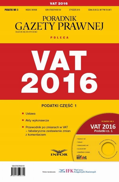 Podatki 2016/03 Podatki cz. I VAT 2016 - Infor Pl | Ebook