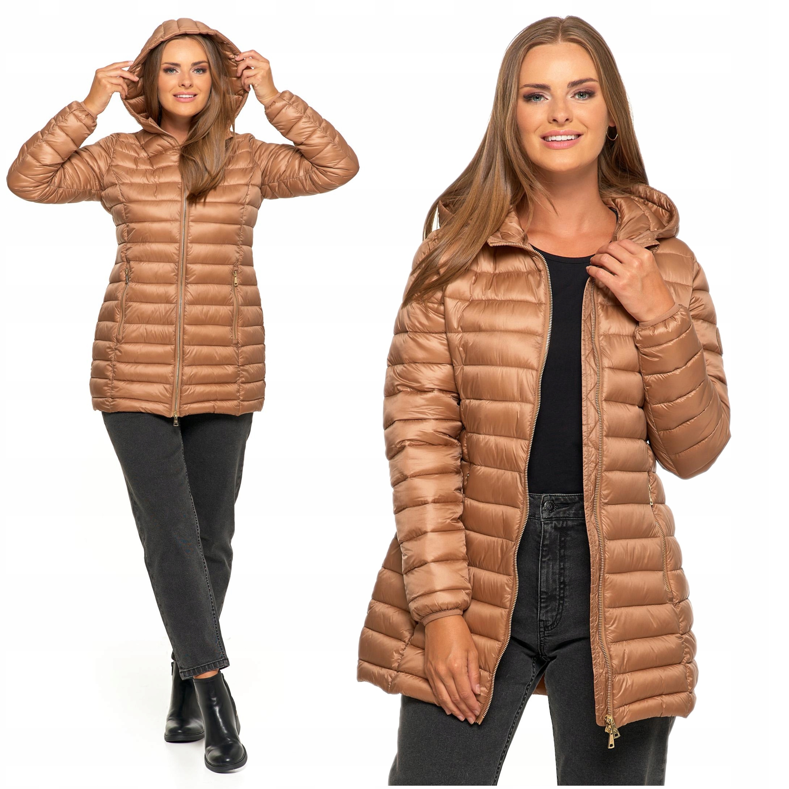 Dámská přechodová bunda s kapucí Péřová Elegantní na podzim Moraj S