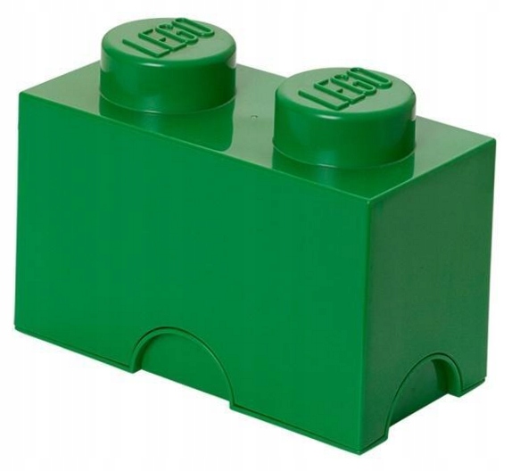 Lego pojemnik klocek dwójka zielony