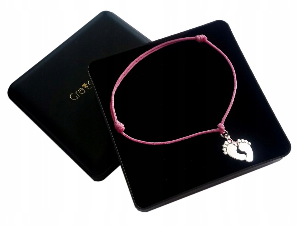 

Bransoletka stópki Swarovski Grawer Srebro 925