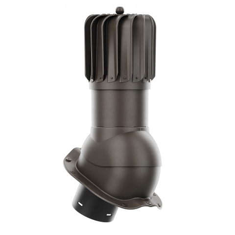 Rotačný krb Rotoline pre plechovú krytinu F fi 150 mm, podlhovastý, tmavo hnedý
