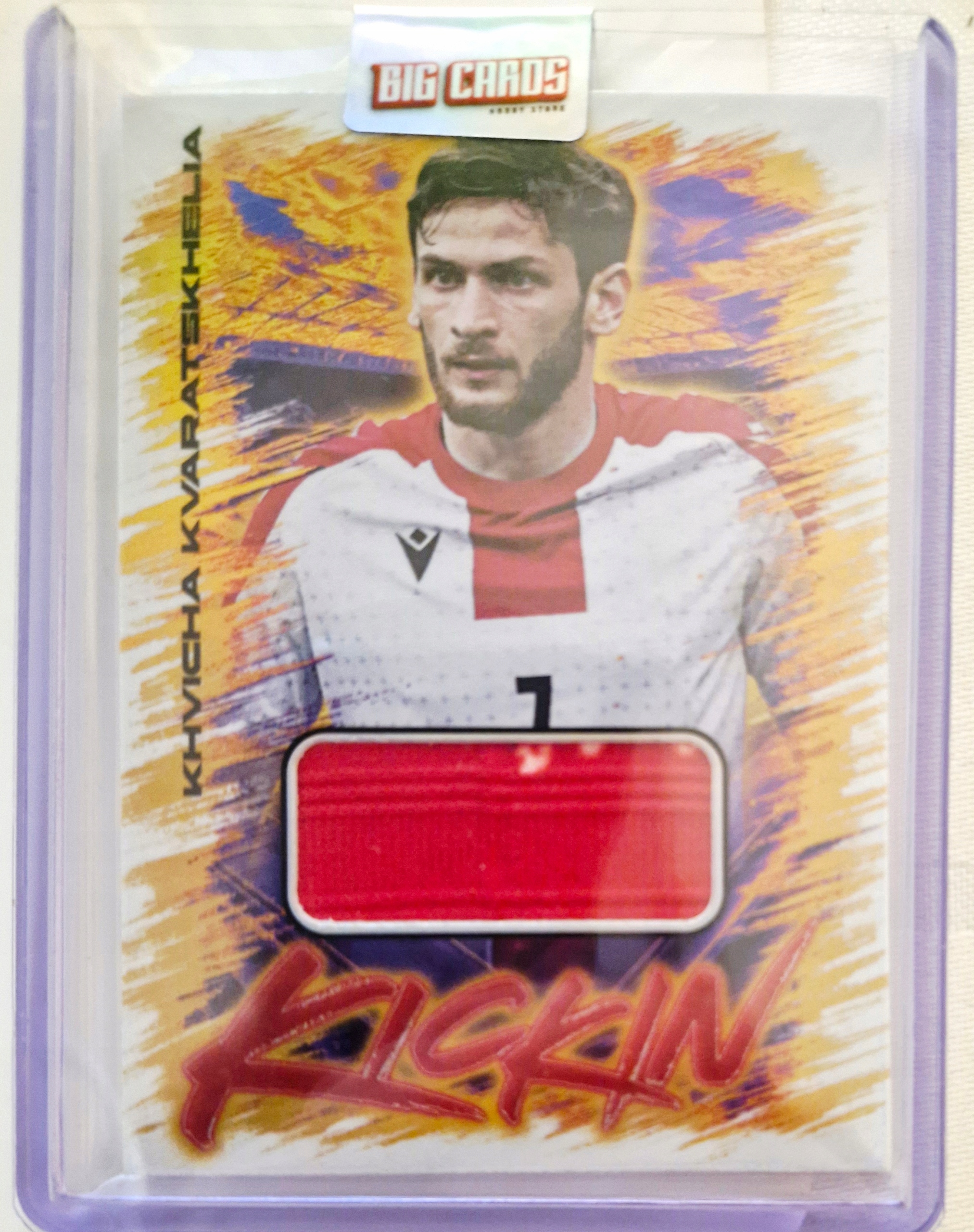 Unikat Futera 2025 Khvicha Kvaratskhelia Game Worn Jersey Psg Limit 05/09