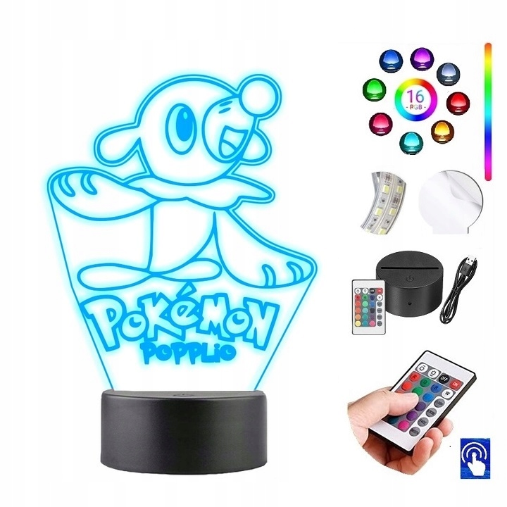 

Lampka na biurko Pokemon Popplio Led Plexido