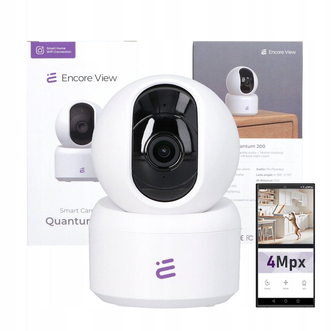 Kamera obrotowa Ip domowa WiFi mikrofon Alarm tryb nocny Tuya Encore View
