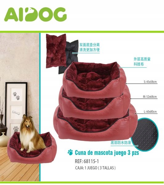 Levně Teplý čtyřnohý pohodlný Pelíšek pro zvířata červený