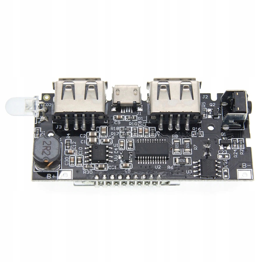 POWER BANK MODUŁ z LCD - 2X USB (5V 2.1A i 1A) Pojemność akumulatora 2600 mAh