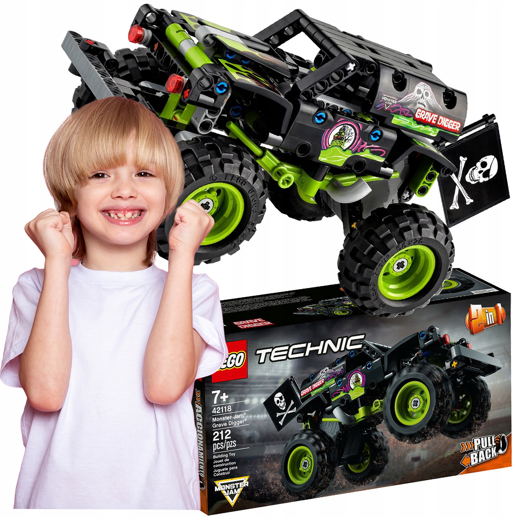 LEGO TECHNIC MONSTER TRUCK JAM GRAVE DIGGER 2w1 12670494120 - Allegro.pl