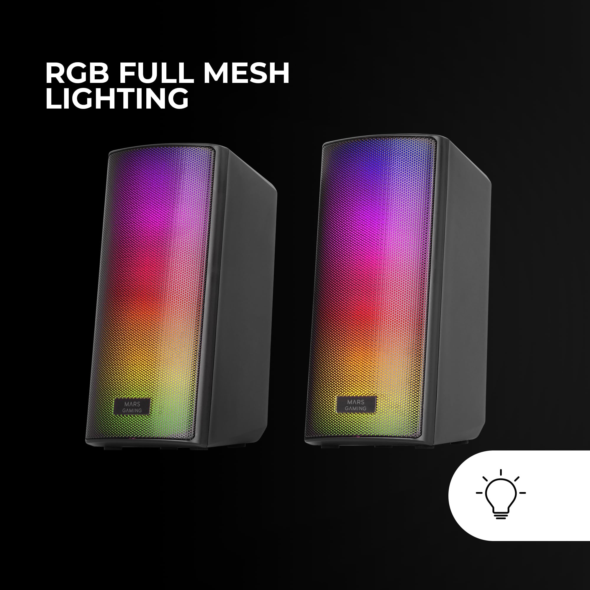 MARS GAMING MSRGB2 Głośnik Bluetooth 15W RGB DSP Kompaktowy Czarny — miniatura 3