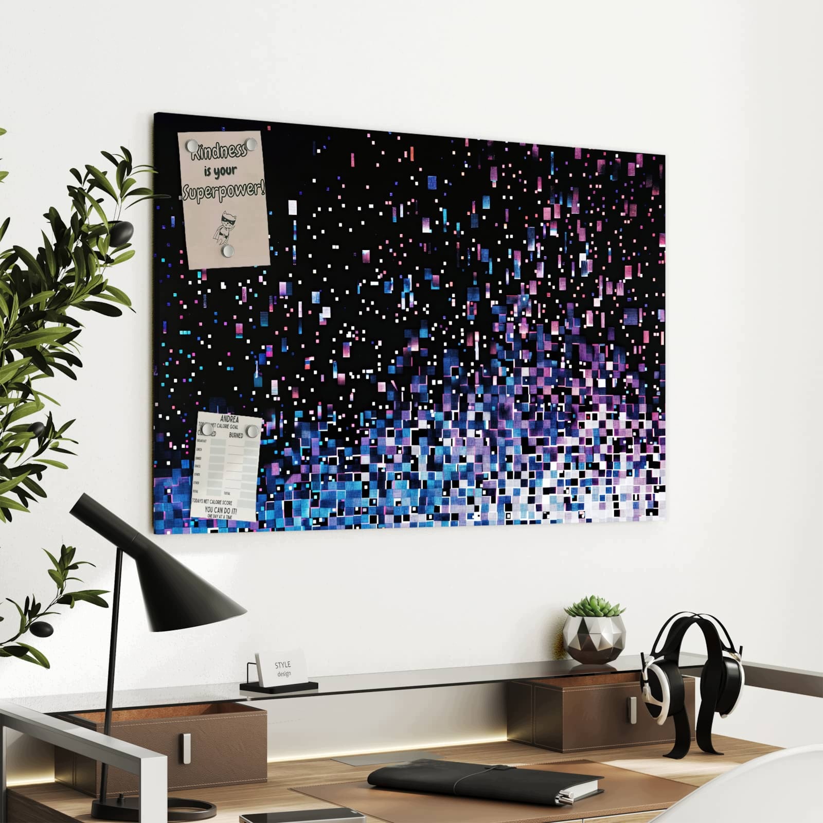 Magnetická tabule Vzor pikselový 90 × 60 cm