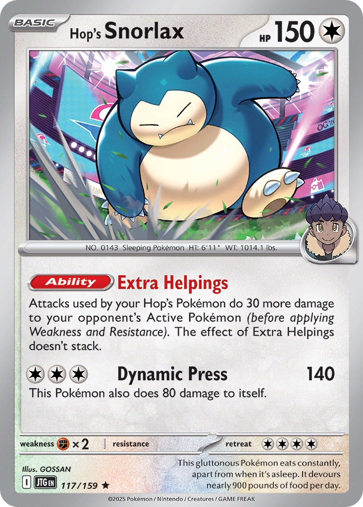 Hop’s Snorlax |117/159|JTG|Journey Together| Holo Rare