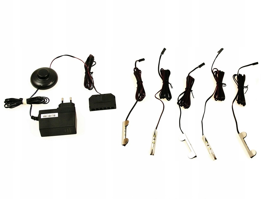 NAKŁADKI KLIPSY NA PÓŁKI SZKL. 5 SZT LED CZERWONY