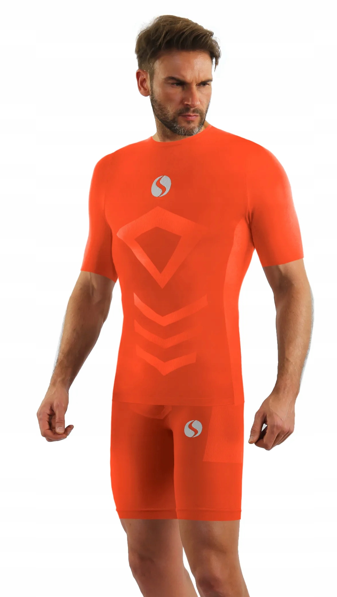 Sesto Senso Pánský krátko-krátký komplet Thermo CL39 CL41 Pomeranč XXL/3XL