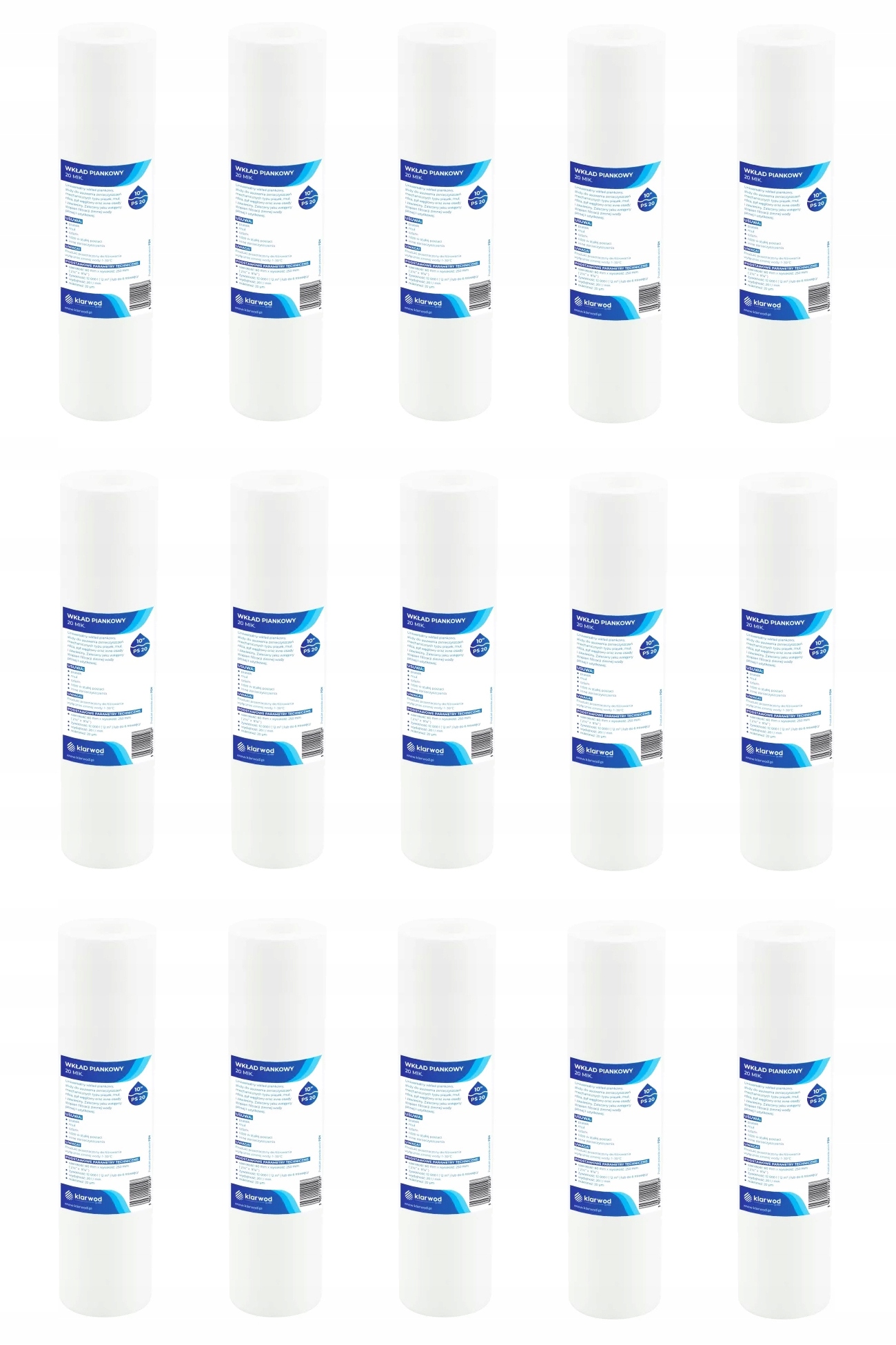 

Filtr Do Wody Wkład 10 Piankowy 20 Mikron x 15 Szt