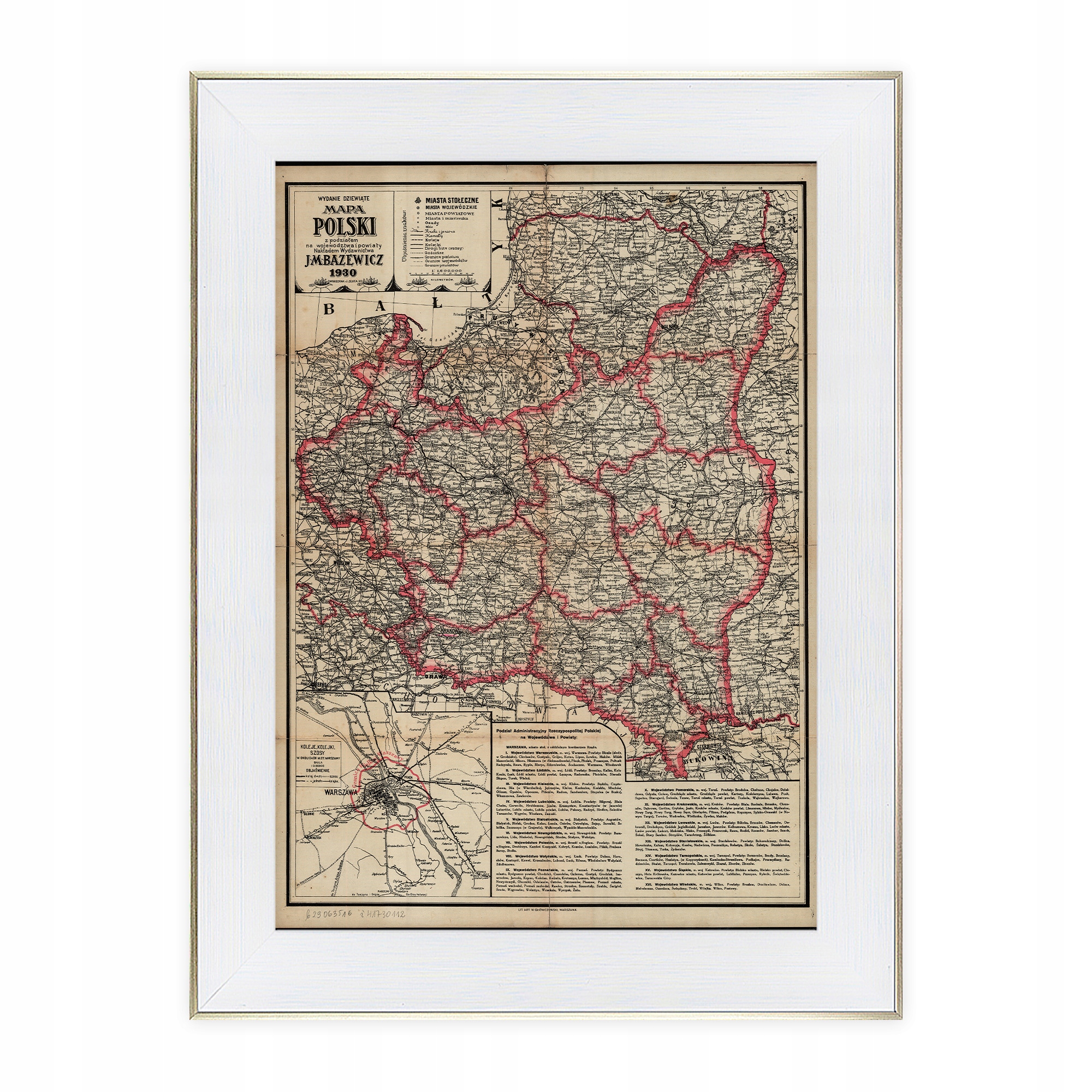 

Mapa Bazewicza Polska 1930 rok dekoracja edukacja