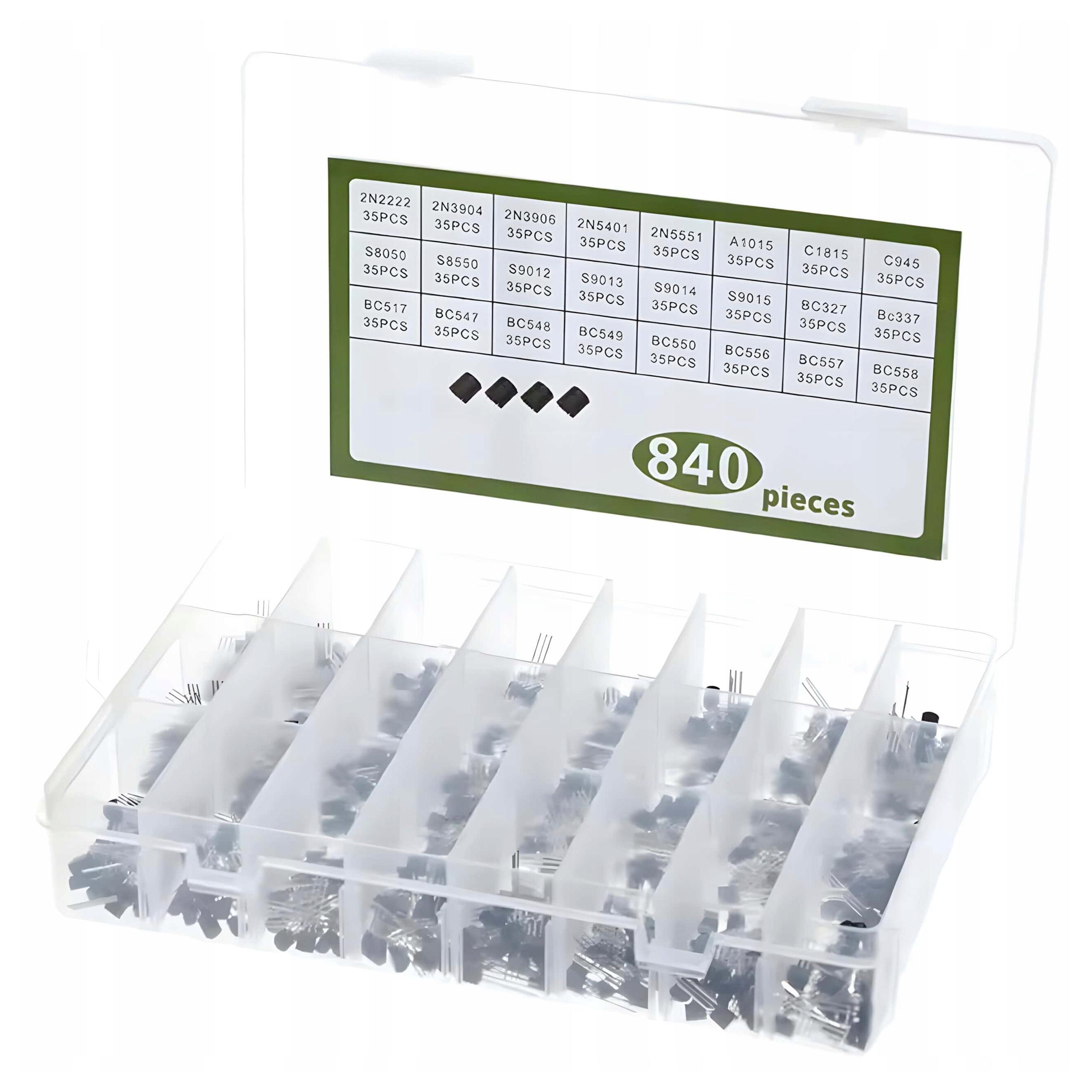 Sada tranzistorů Npn Pnp 840ks 24 hodnot bc547