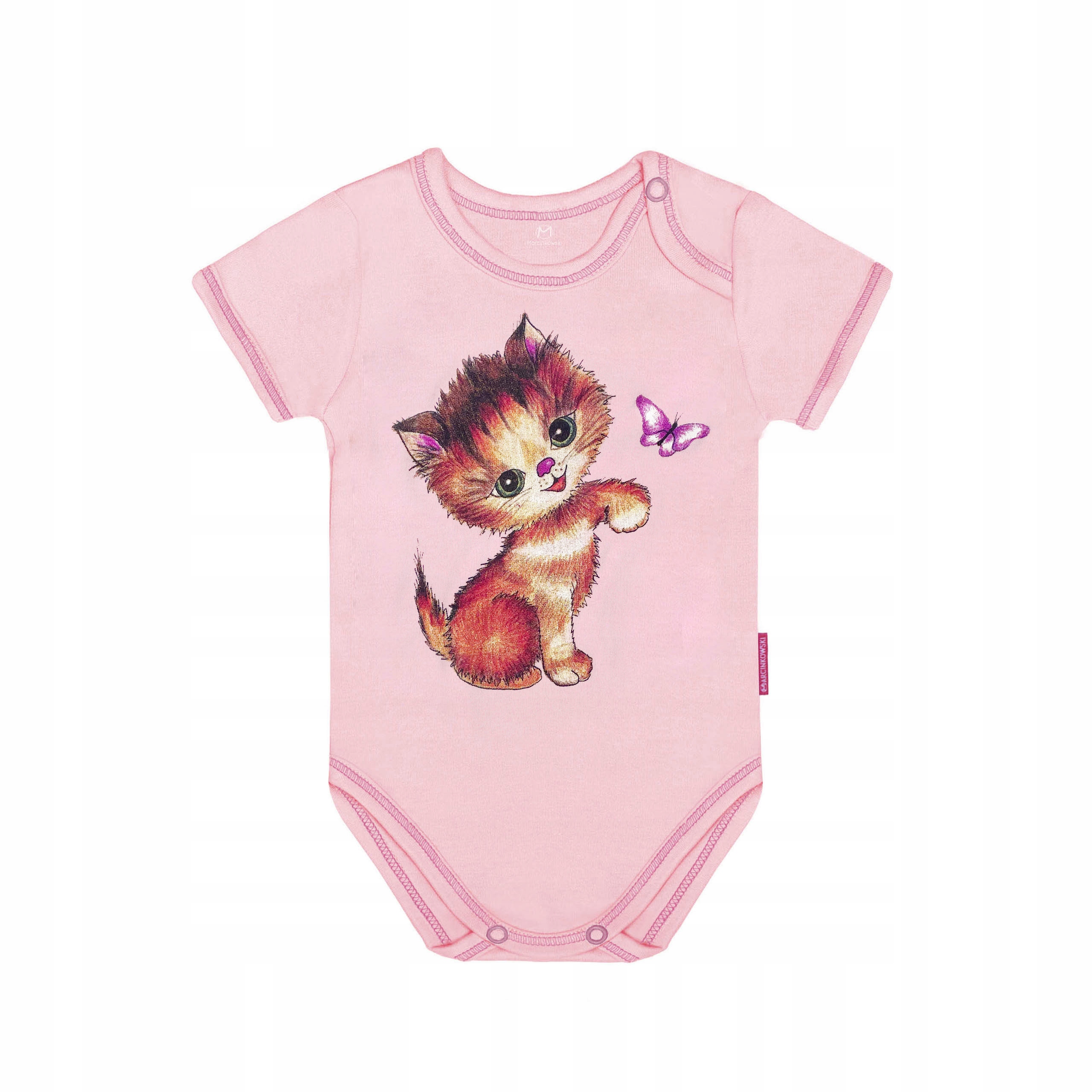 BODY DZIEWCZĘCE RÓŻOWE NA KRÓTKI RĘKAW ROZMIAR 92